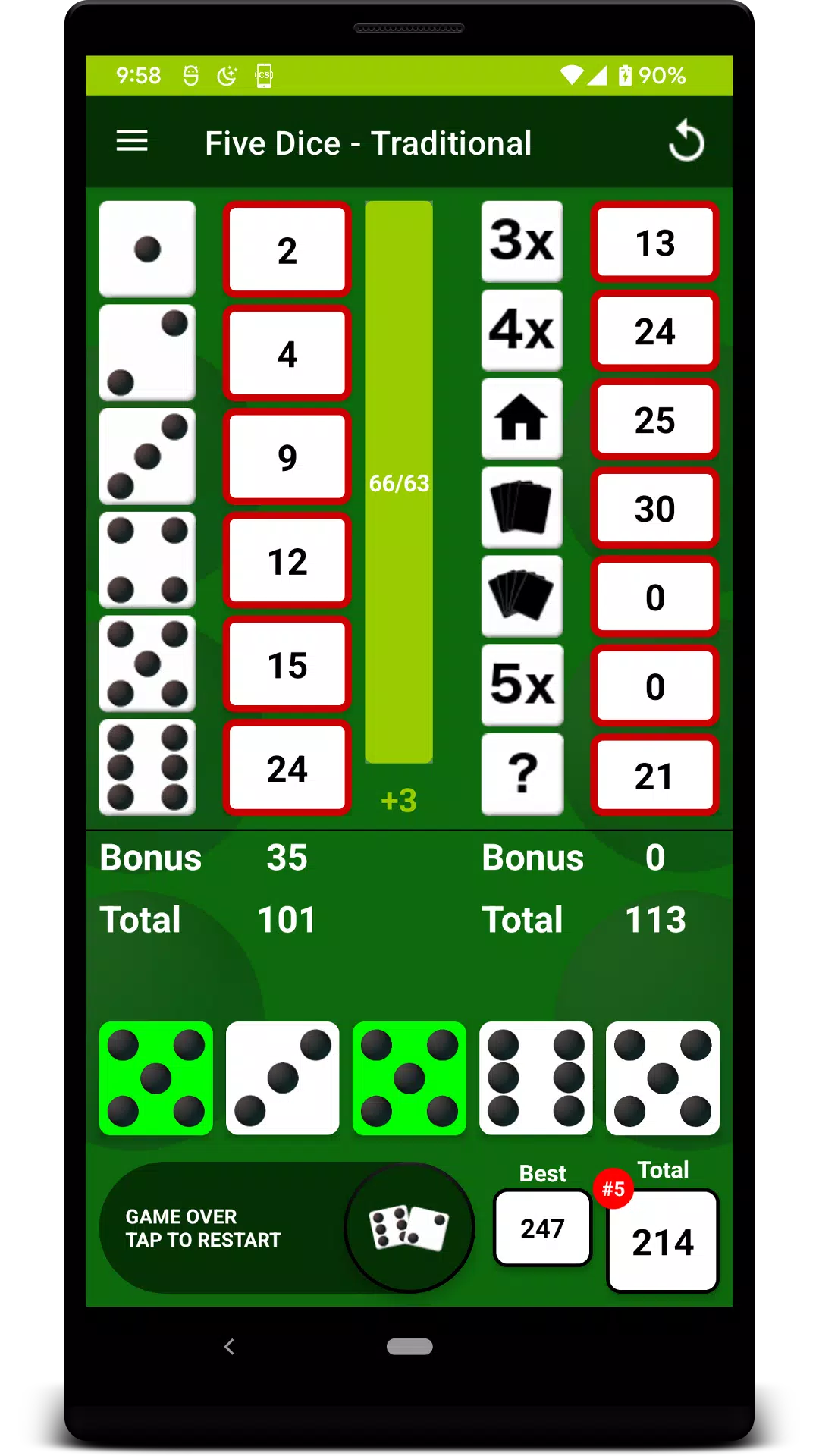 Five Dice Screenshot 2