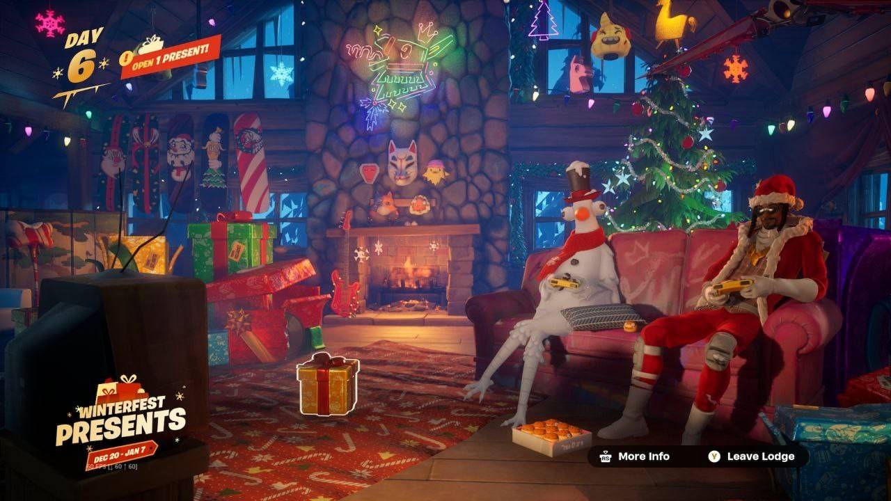 Finding the gift box in the Winterfest Lodge