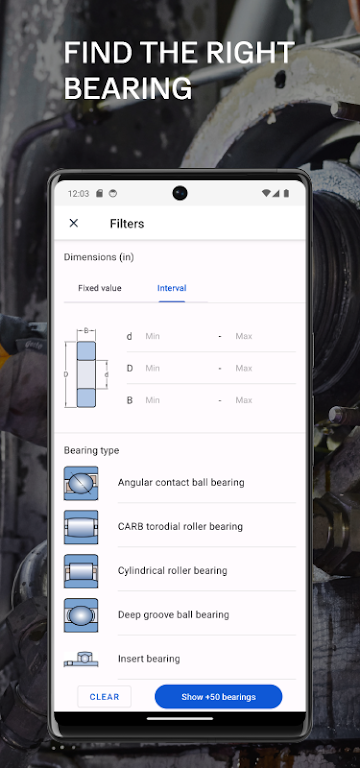 SKF Bearing Assist Schermafbeelding 2