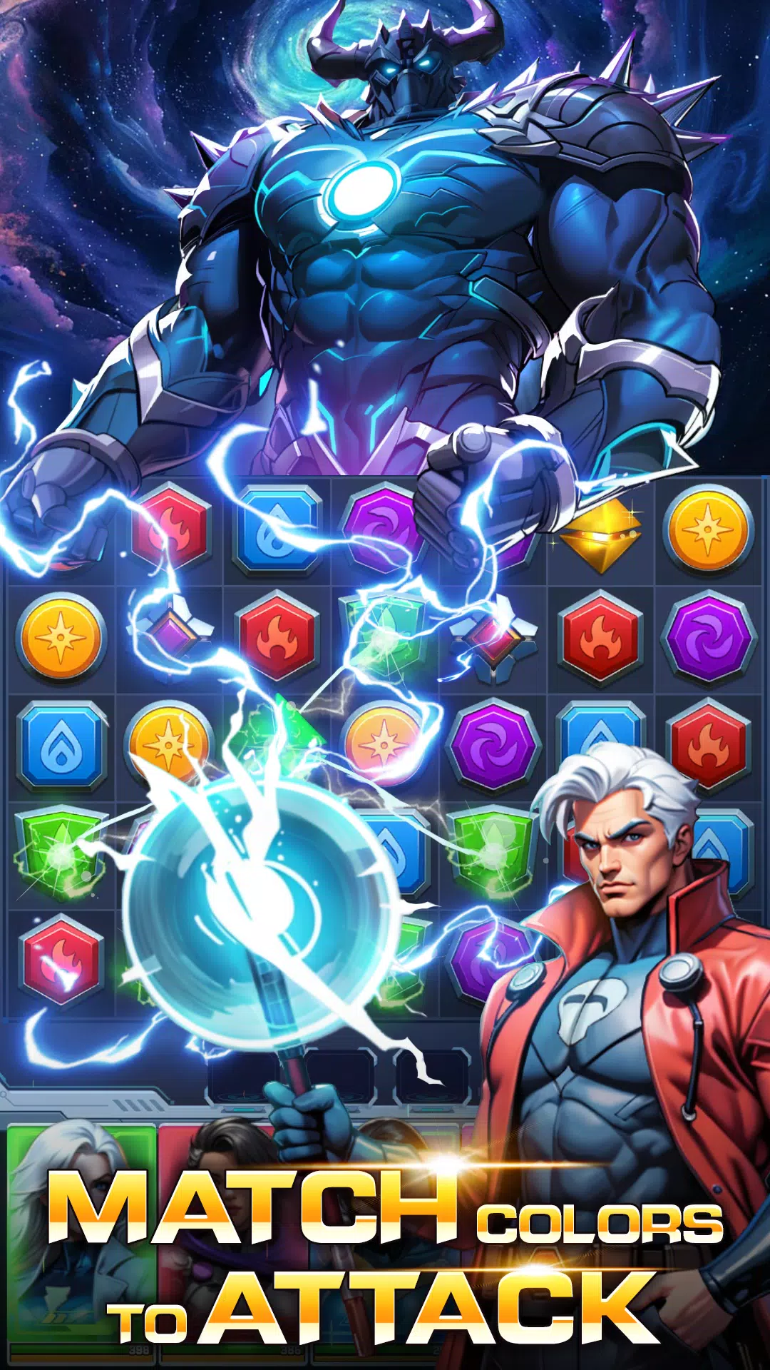 Superhero & Puzzles Match3 RPG Capture d'écran 0