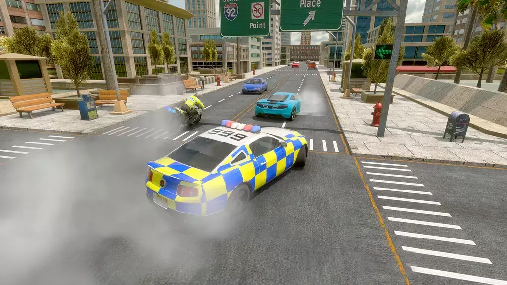 Police Car Driving Motorbike Screenshot 1