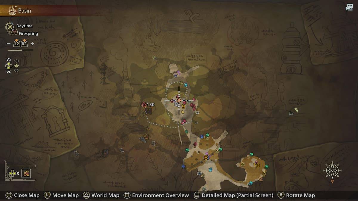 ภาพหน้าจอแผนที่ Monster Hunter Wilds