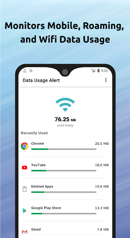 Data Usage Alert + Speed Meter Schermafbeelding 1