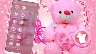 Pink Teddy Bear Theme スクリーンショット 2