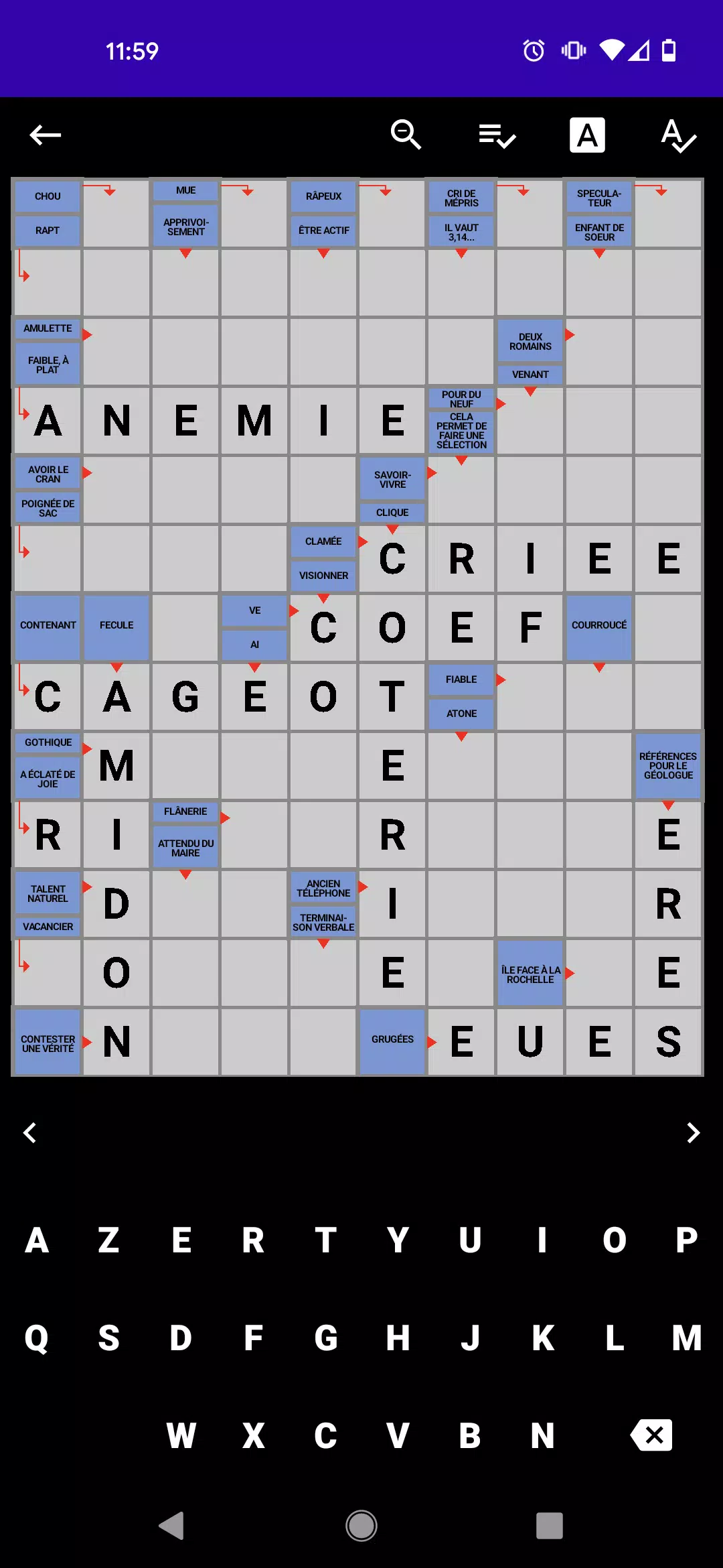 Schermata Mots Fléchés Français 0