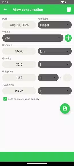 Fuel Consumption Ảnh chụp màn hình 2