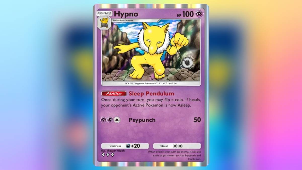 Hypno da Pokemon TCG Pocket, la migliore carta che può infliggere lo stato del sonno