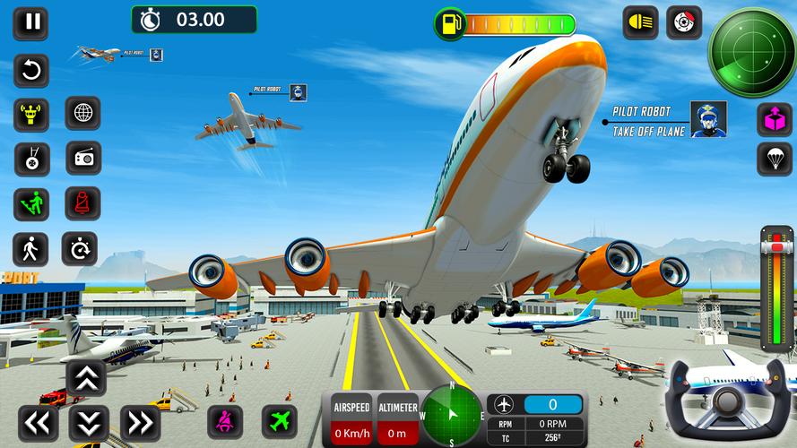 Robot Pilot Airplane Game Captura de pantalla 2