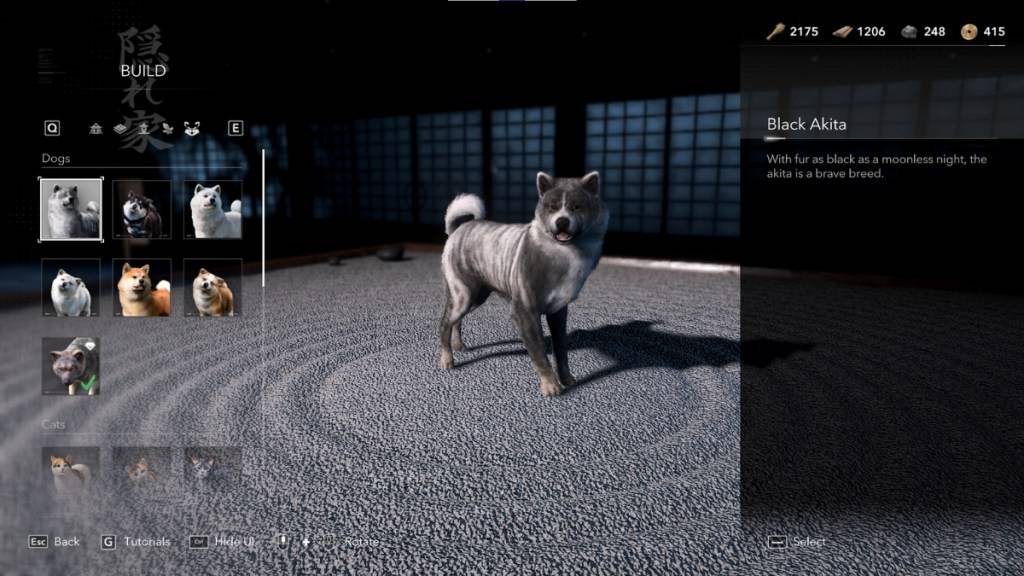 Assassin's Creed ShadowsのHideoutビルドメニュー