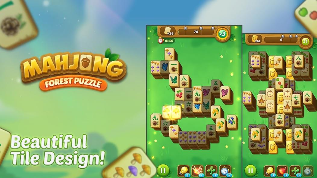 Mahjong Forest Puzzle Mod Capture d'écran 1