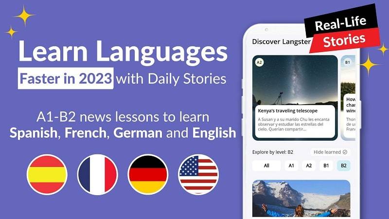 Learn Languages with Langster Schermafbeelding 0