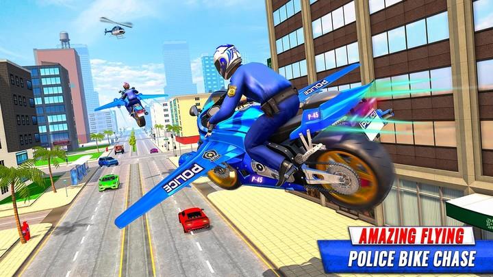 Flying Police Bike Games Schermafbeelding 1