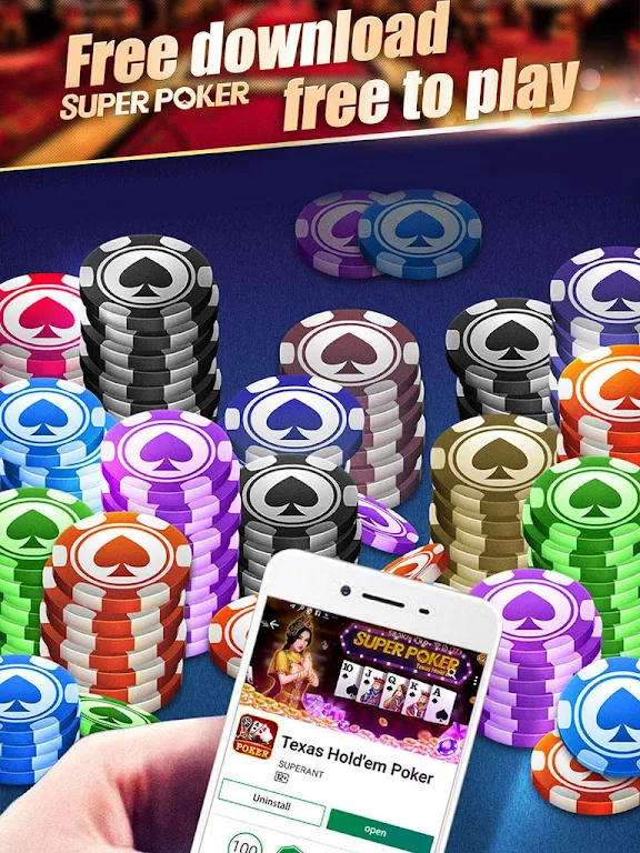 Super Texas Poker--Best Free Texas Hold'em poker Captura de tela 0