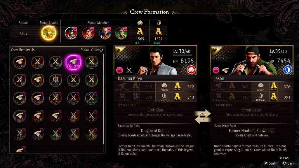 Jason's Crew Formation Stats