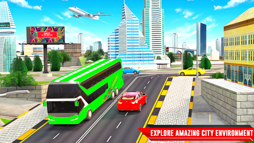 City Coach Bus Driving Sim 3D Tangkapan skrin 1