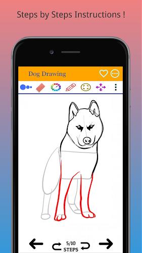 How to Draw Dog Step by Step Schermafbeelding 1