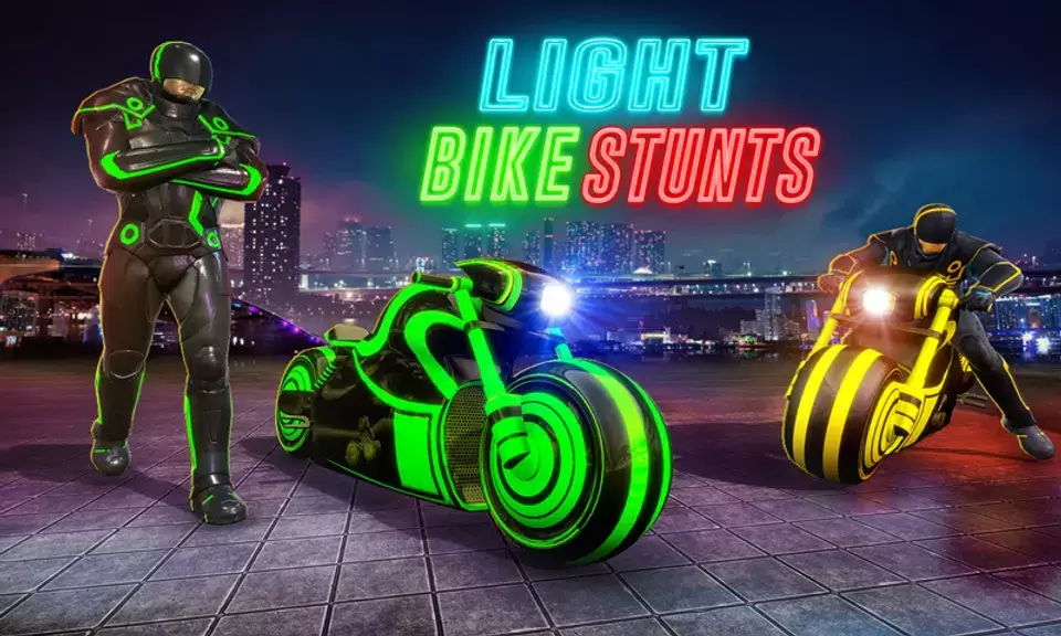 Light Bike Stunt Racing Game 螢幕截圖 3