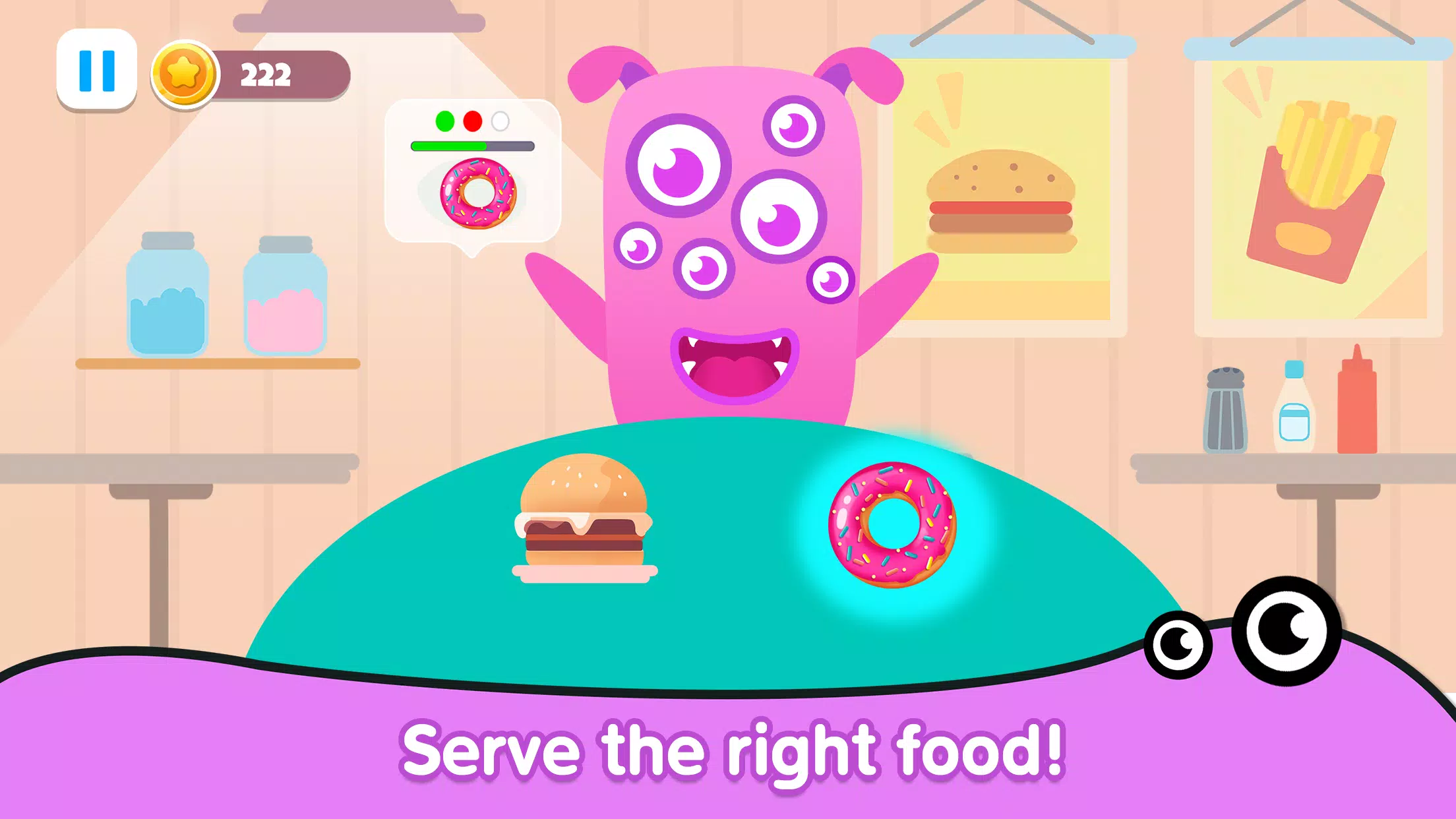 Kitchen monster games for kids Captura de pantalla 1