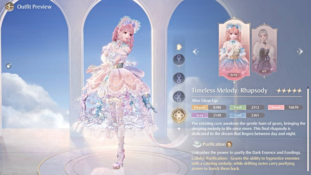 Melodia atemporal: roupa de rapsódia no infinito nikki