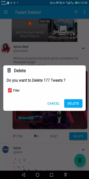 Tweet Deleter - Delete Your Tweets ภาพหน้าจอ 0