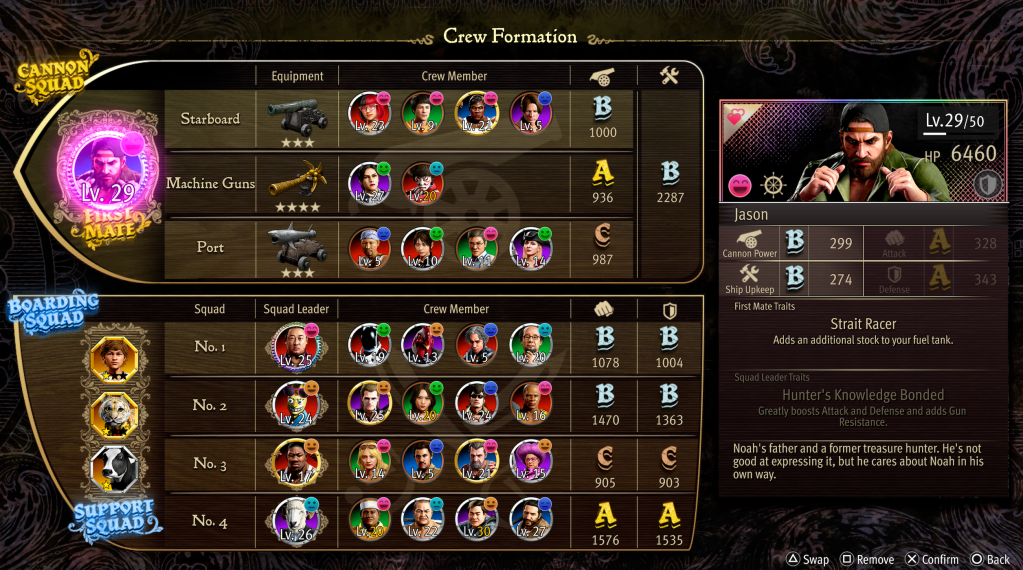 Crew Management System in Like a Dragon: Infinite Wealth