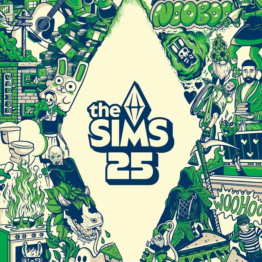 The Sims 25th Soundtrack / Various - Clear with Neon Green Splatter