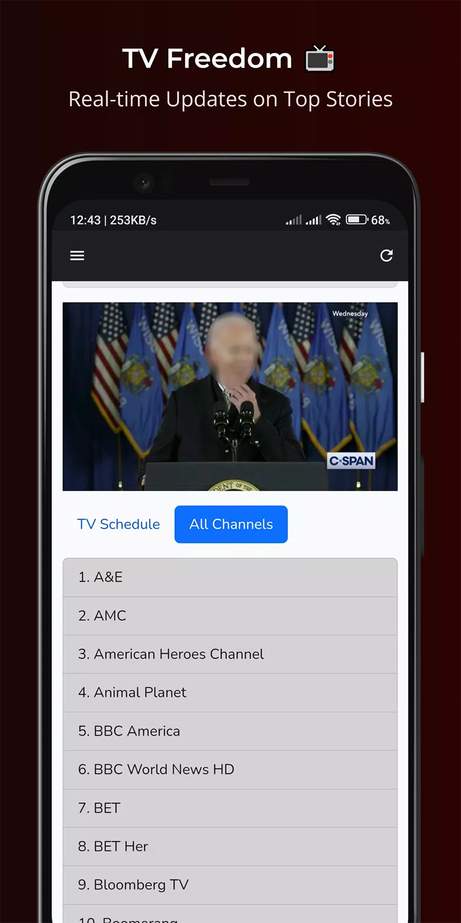 TheTVApp USA Live Captura de tela 0