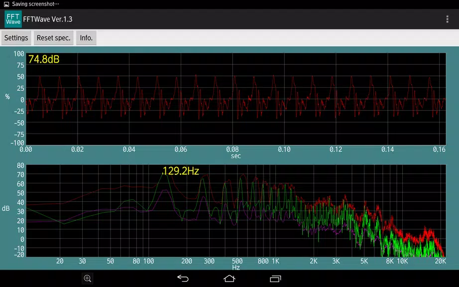 Sound monitor FFTWave Screenshot 1