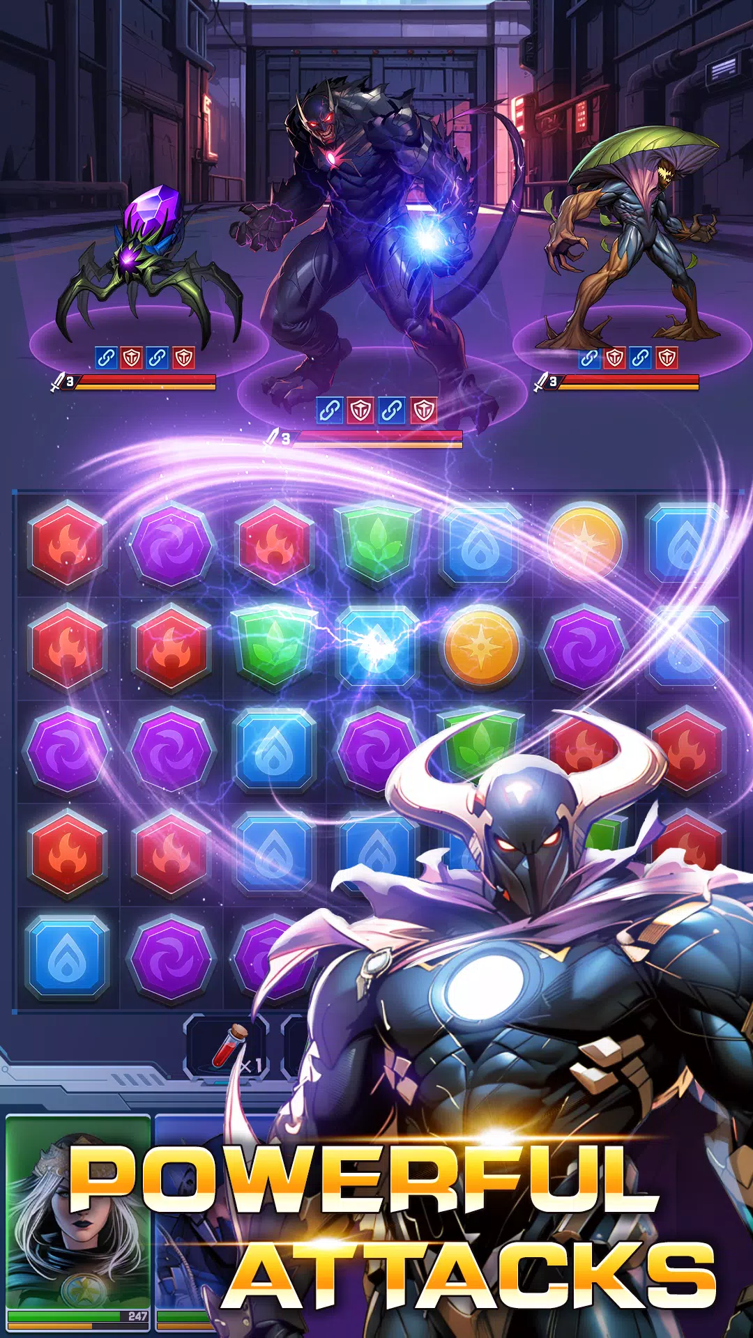 Superhero & Puzzles Match3 RPG Capture d'écran 3