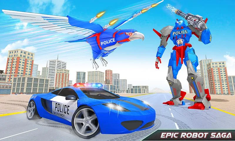 Flying Eagle Robot Car Games Ekran Görüntüsü 1