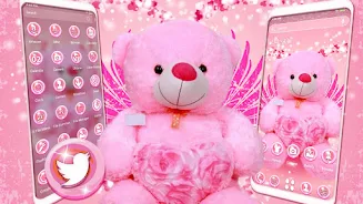 Pink Teddy Bear Theme স্ক্রিনশট 0