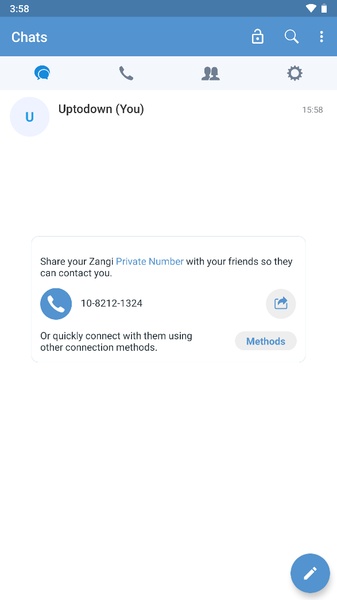 Zangi Private Messenger Captura de tela 2