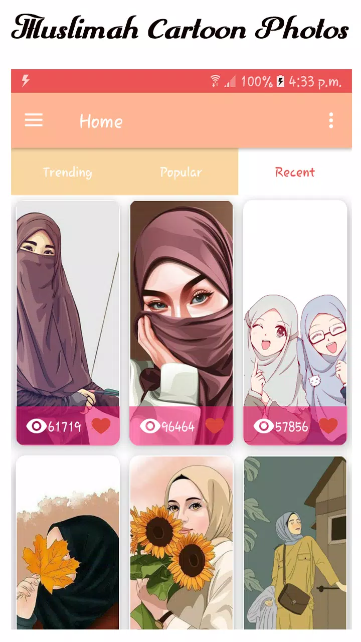 Muslimah Cartoon Wallpapers HD Captura de pantalla 0