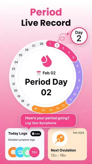 Schermata Period Tracker Ovulation Cycle 0