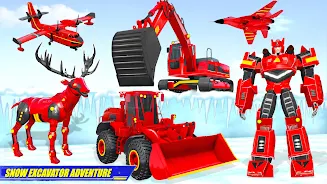 Snow Excavator Robot Car Games Screenshot 3