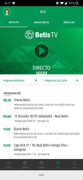 Real Betis Balompié Ekran Görüntüsü 0