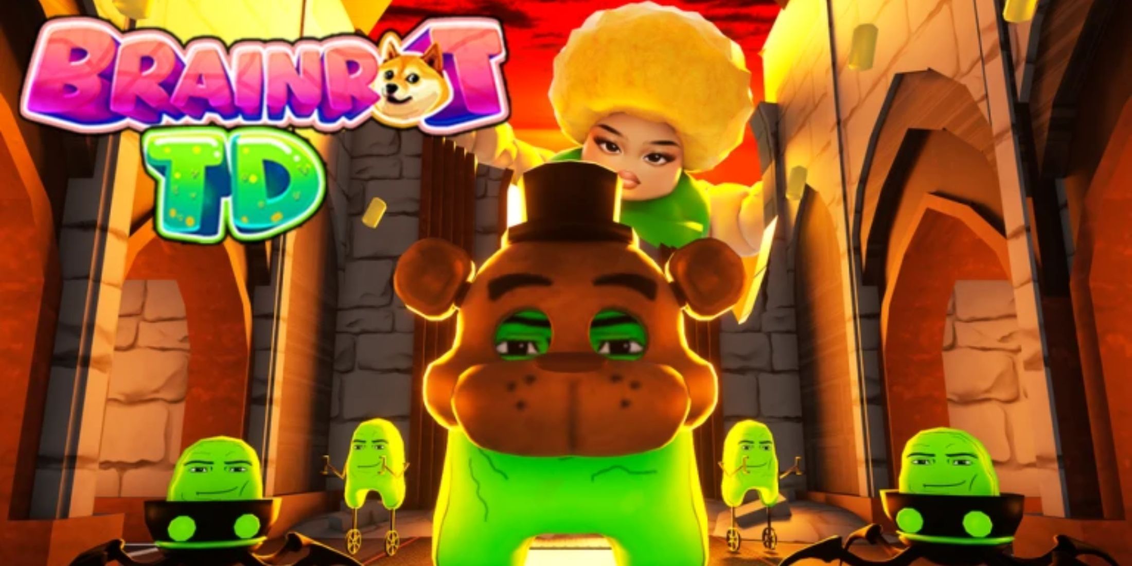 Brainrot Tower Defense game interface showcasing redeemable codes