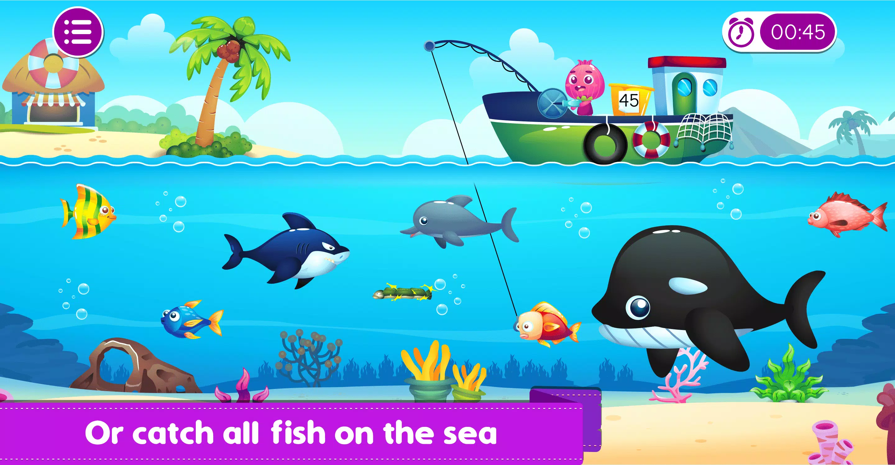 Marbel Fishing - Kids Games Captura de pantalla 3