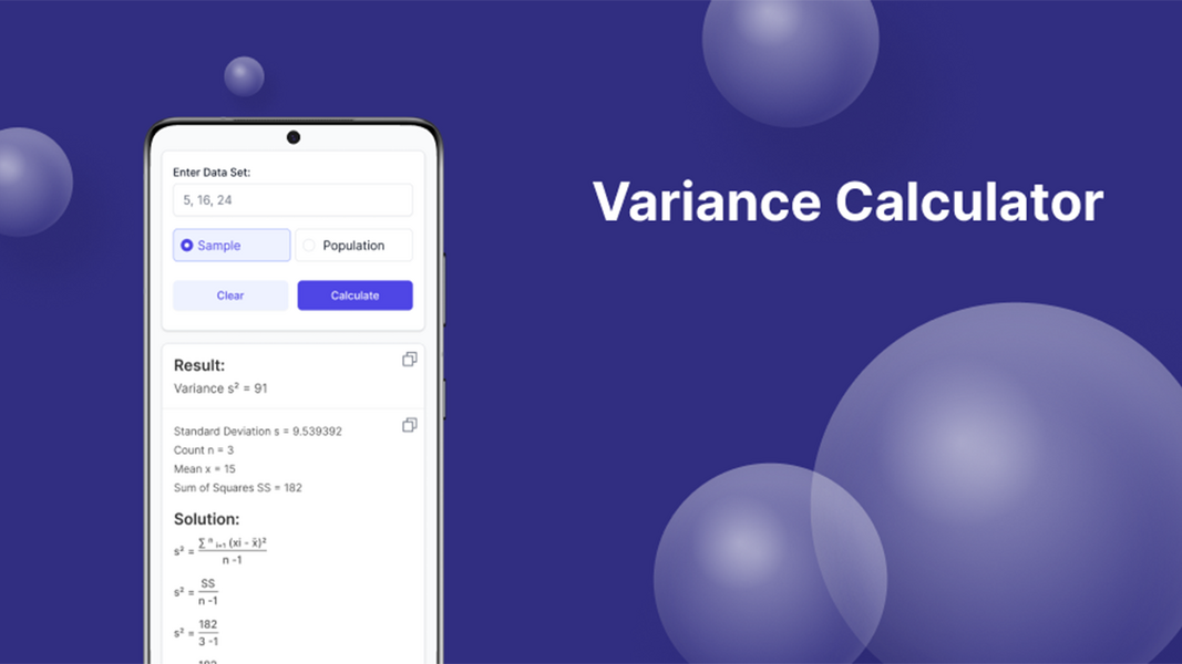 Variance Calculator Скриншот 2