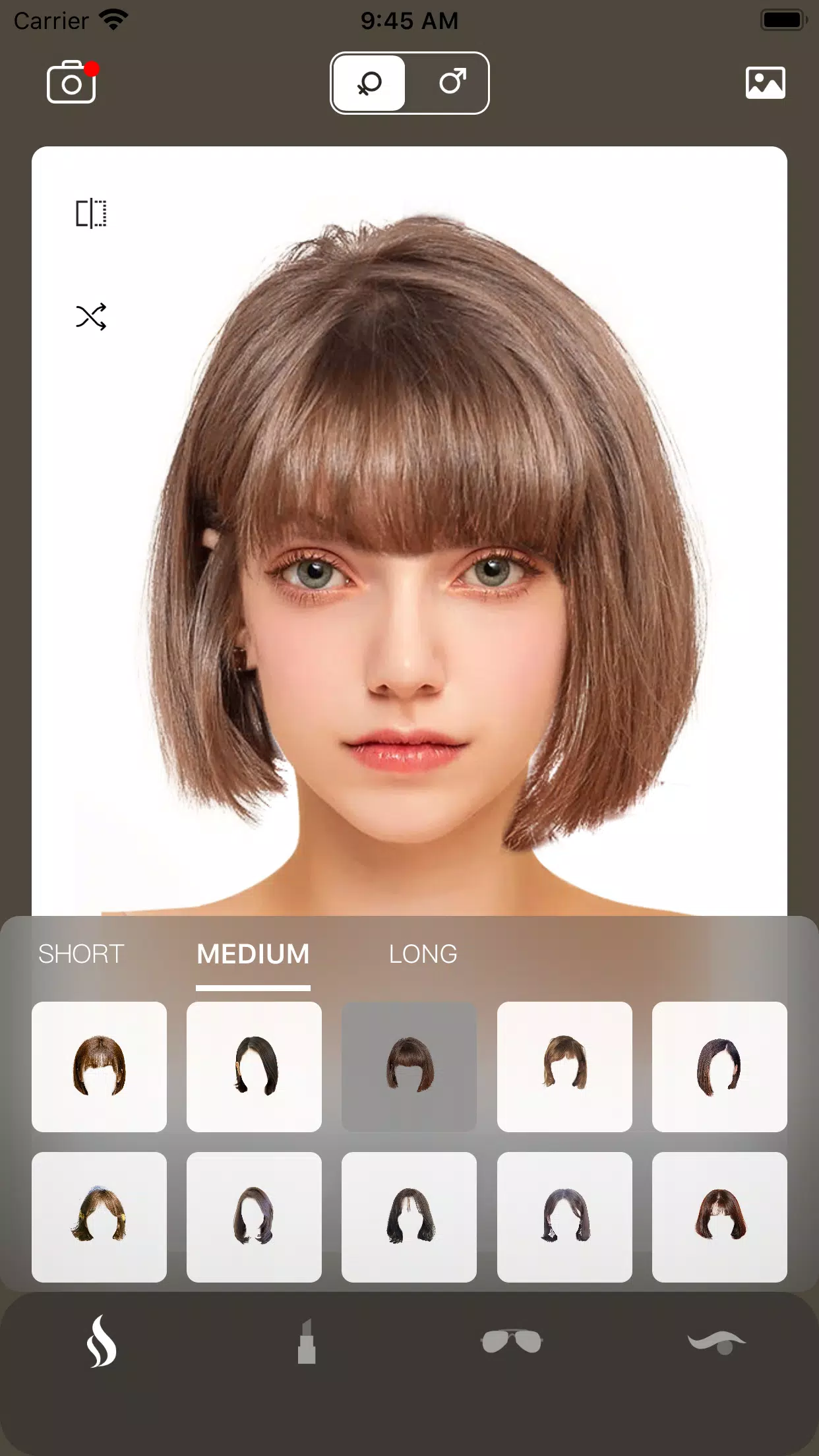 AI Hairstyle Try On・Bangs・Wigs Captura de pantalla 0