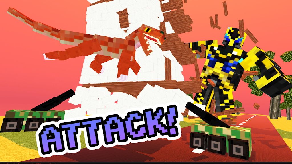 Blocky Titan Raptor Assault ဖန်သားပြင်ဓာတ်ပုံ 2