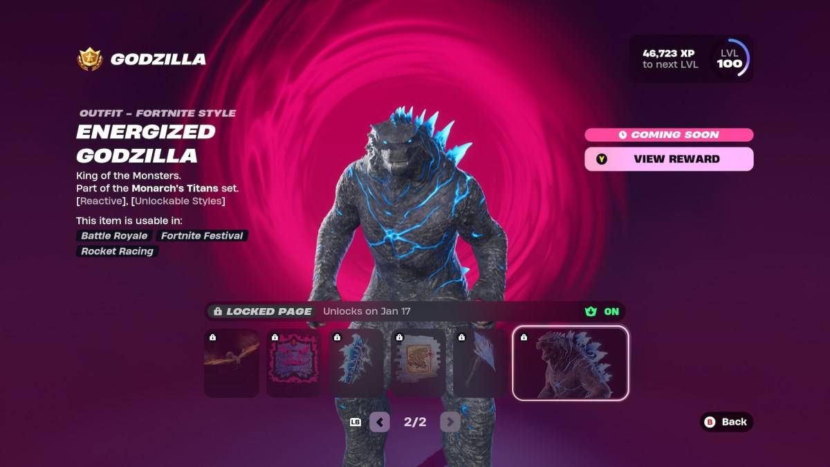 Fortnite의 활력있는 Godzilla 스타일