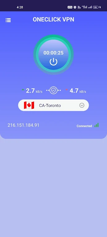 OneClick VPN - Turbo VPN App Zrzut ekranu 2