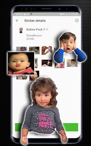 Pegatina Bebé animado Captura de pantalla 3