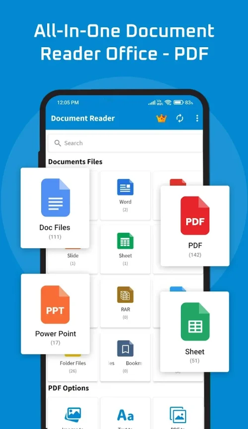 Document Reader: PDF, DOC, PPT 螢幕截圖 0