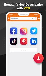 Browser VPN & Video Downloader Tangkapan skrin 0