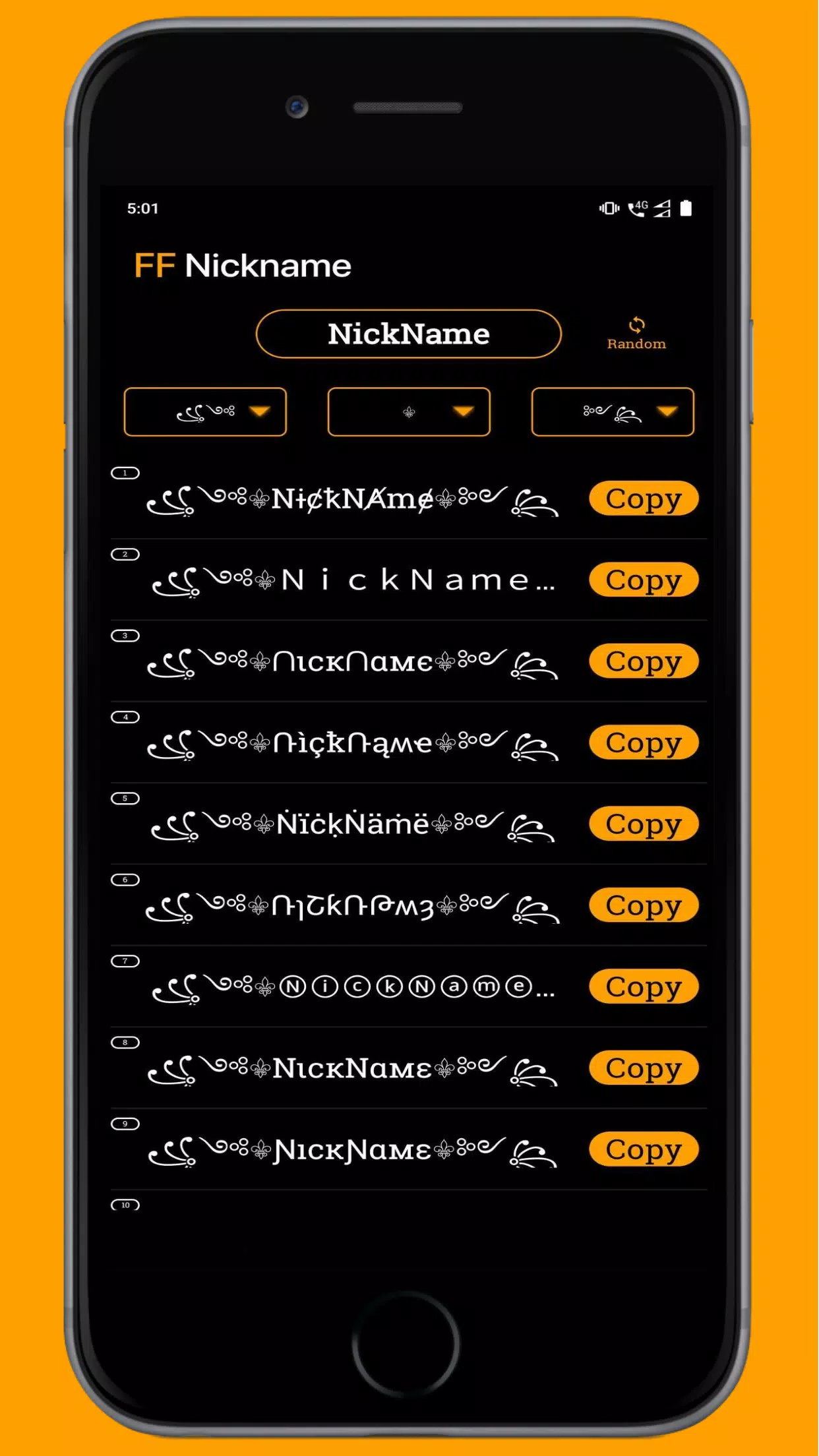 FF Name Creator - Nickname Generator For Games ภาพหน้าจอ 1