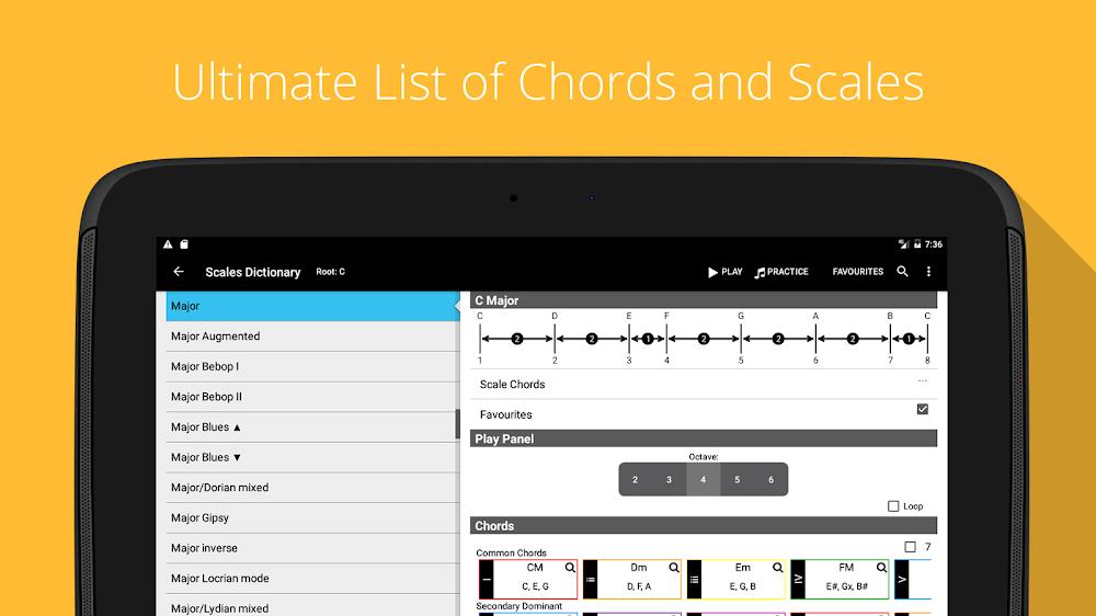 Piano Chord, Scale, Progressio Screenshot 0