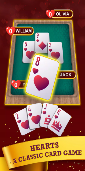 Hearts: Classic Card Game Fun Ekran Görüntüsü 0