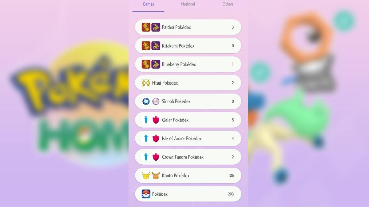 Jogabilidade em casa de Pokémon mostrando os Pokedexes do jogo, sobrepondo Keldeo e Meltan brilhante brilhante